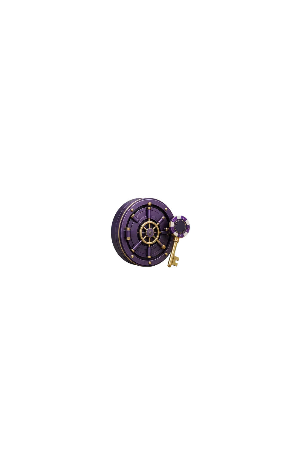 Cazimbo login vault door and key with casino-chip details